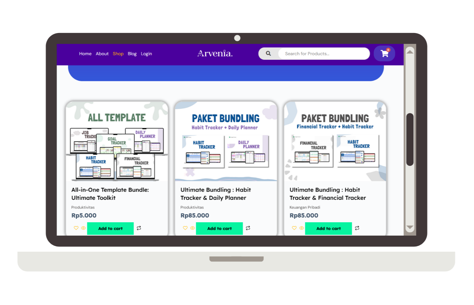Arvenia Shop Website 4 28
